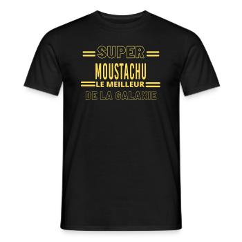 Meilleur de la galaxie MOUSTACHU - T-shirt homme - noir - Devant - AI Model Male 178 light (178cm)