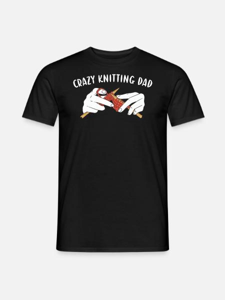 Crazy Knitting Lady Knitting - Men's T-Shirt - black