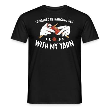Je préfère traîner avec mon fil à tricoter - T-shirt homme - noir - Devant - AI Model Male 178 light (178cm)