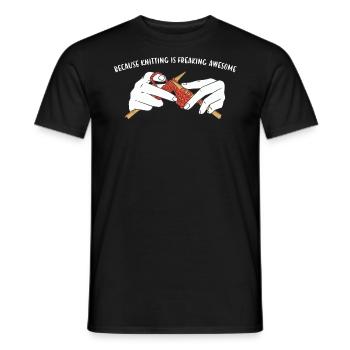 Parce que le tricot est effrayant Le tricot génial - T-shirt homme - noir - Devant - AI Model Male 178 light (178cm)