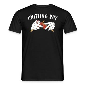 Knitting Boy Knitting - Men's T-Shirt - black - Front - AI Model Male 178 light (178cm)