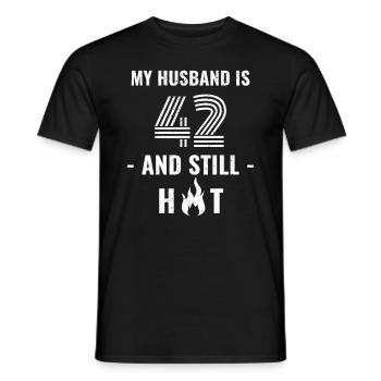 42 years birthday husband - Men's T-Shirt - black - Front - AI Model Male 178 light (178cm)