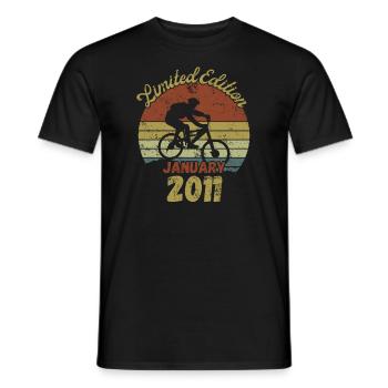 Birthday Bike Bike January 2011 - Men's T-Shirt - black - Front - AI Model Male 178 light (178cm)