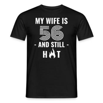 56 years birthday wife gift - Men's T-Shirt - black - Front - AI Model Male 178 light (178cm)