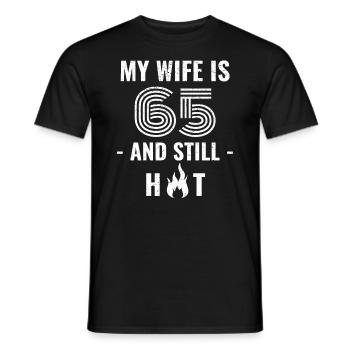 65 years birthday wife gift - Men's T-Shirt - black - Front - AI Model Male 178 light (178cm)