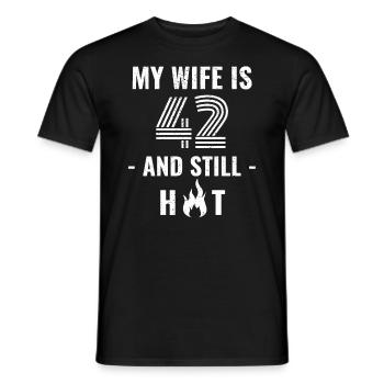 42 years birthday wife gift - Men's T-Shirt - black - Front - AI Model Male 178 light (178cm)