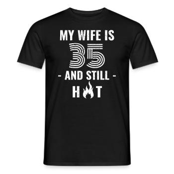 Cadeau d’anniversaire de femme de 35 ans - T-shirt homme - noir - Devant - AI Model Male 178 light (178cm)