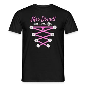 Damen Dirndl Ersatz Trachten Ersatz Bluse Kirmes - Männer T-Shirt - Schwarz - Vorne - AI Model Male 178 light (178cm)