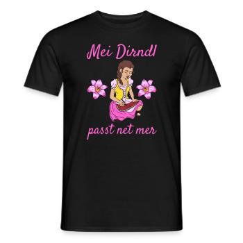 Damen Dirndl Ersatz Trachten Ersatz Bluse Kirmes - Männer T-Shirt - Schwarz - Vorne - AI Model Male 178 light (178cm)