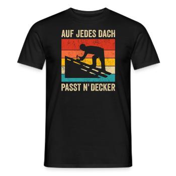 Lustiges Dachdecker Retro Vintage Design - Männer T-Shirt - Schwarz - Vorne - AI Model Male 178 light (178cm)