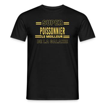 Meilleur de la galaxie POISSONNIER - T-shirt homme - noir - Devant - AI Model Male 178 light (178cm)
