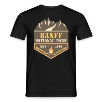 Banff Kanada Park Moose Elch Backcountry Camping - Männer T-Shirt - Schwarz - Vorne - AI Model Male 178 light (178cm)