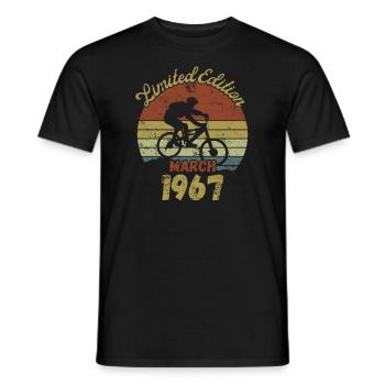 Birthday Bicycle Bike March 1967 - Men's T-Shirt - black - Front - AI Model Male 178 light (178cm)