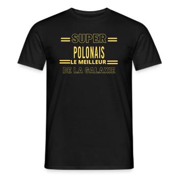 Meilleur de la galaxie POLONAIS - T-shirt homme - noir - Devant - AI Model Male 178 light (178cm)