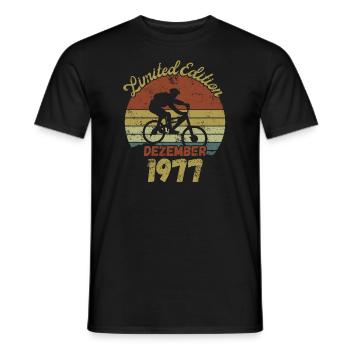 Birthday Bike Bike December 1977 - Men's T-Shirt - black - Front - AI Model Male 178 light (178cm)