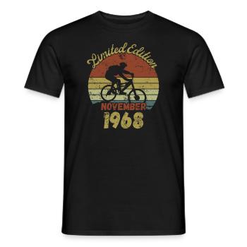 Anniversaire Vélo Vélo Novermber 1968 - T-shirt homme - noir - Devant - AI Model Male 178 light (178cm)