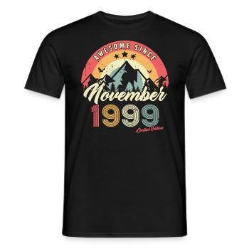 Birthday Gift In November 1999 Vintage - Men's T-Shirt - black - Front - AI Model Male 178 light (178cm)