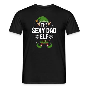 Elfe de cadeau de Noël de famille assorti de groupe - T-shirt homme - noir - Devant - AI Model Male 178 light (178cm)