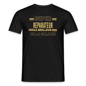 Meilleur de la galaxie REPARATEUR - T-shirt homme - noir - Devant - AI Model Male 178 light (178cm)