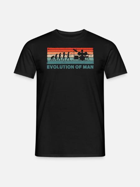 Retro Schlagzeuger Evolution Drummer - Men's T-Shirt - black