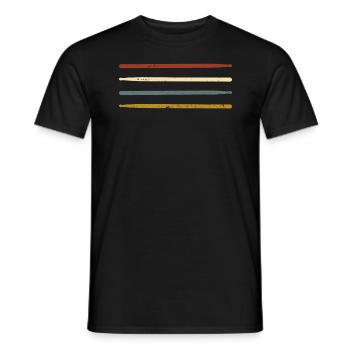 Retro Schlagzeuger Drumsticks Batteur - T-shirt homme - noir - Devant - AI Model Male 178 light (178cm)