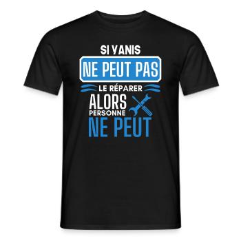 ne peut pas le réparer si Yanis - T-shirt homme - noir - Devant - AI Model Male 178 light (178cm)