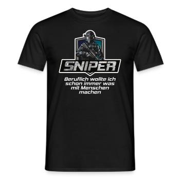 Sniper - Männer T-Shirt - Schwarz - Vorne - AI Model Male 178 light (178cm)