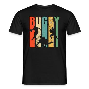 Rugby Player Rugby Gift Rugby Coach - Men's T-Shirt - black - Front - AI Model Male 178 light (178cm)