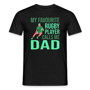 Rugby Player Father's Day Rugby Gift Rugby Coach - Men's T-Shirt - black - Front - AI Model Male 178 light (178cm)