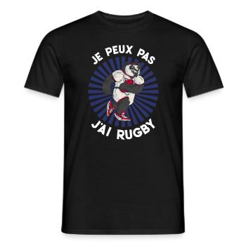Je Peux Pas J'ai Rugby Joueur Maillot France Rugby - Männer T-Shirt - Schwarz - Vorne - AI Model Male 178 light (178cm)