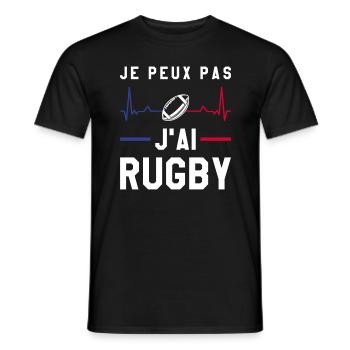 Je Peux Pas J'ai Rugby Joueur Maillot France Rugby - Männer T-Shirt - Schwarz - Vorne - AI Model Male 178 light (178cm)