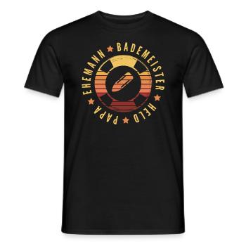 Bademeister Rettungsschwimmer Schwimmmeister Papa - Männer T-Shirt - Schwarz - Vorne - AI Model Male 178 light (178cm)