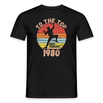 Anniversaire Escalade Bouldering depuis février 1980 - T-shirt homme - noir - Devant - AI Model Male 178 light (178cm)