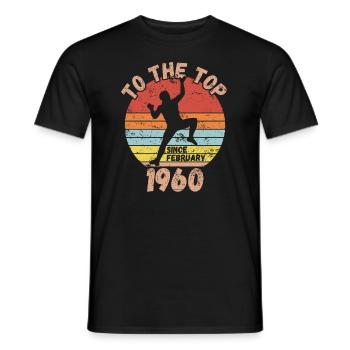 Geburtstag Klettern Bouldern seit Februar 1960 - Männer T-Shirt - Schwarz - Vorne - AI Model Male 178 light (178cm)