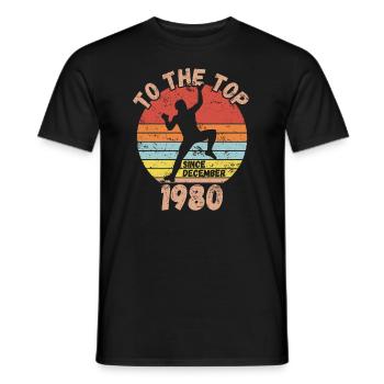 Anniversaire Escalade Bouldering depuis décembre 1980 - T-shirt homme - noir - Devant - AI Model Male 178 light (178cm)