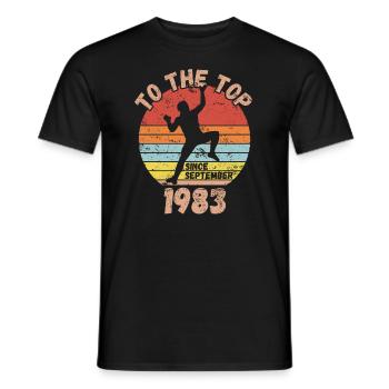 Geburtstag Klettern Bouldern seit September 1983 - Männer T-Shirt - Schwarz - Vorne - AI Model Male 178 light (178cm)