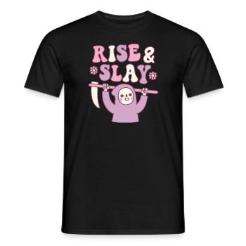 Cute Grim Reaper Rise And Slay Funny Retro - Men's T-Shirt - black - Front - AI Model Male 178 light (178cm)