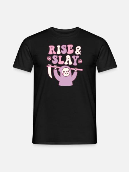 Mignon Grim Reaper Rise And Slay Drôle Rétro - T-shirt homme - noir