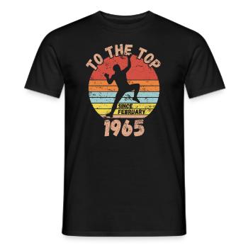 Geburtstag Klettern Bouldern seit Februar 1965 - Männer T-Shirt - Schwarz - Vorne - AI Model Male 178 light (178cm)