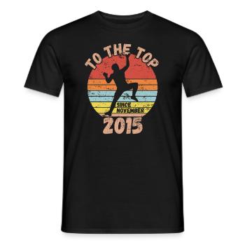 Anniversaire Escalade Bouldering depuis novembre 2015 - T-shirt homme - noir - Devant - AI Model Male 178 light (178cm)