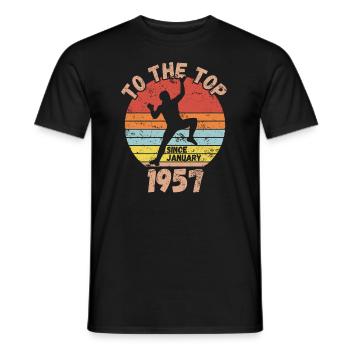 Geburtstag Klettern Bouldern seit Januar 1957 - Männer T-Shirt - Schwarz - Vorne - AI Model Male 178 light (178cm)