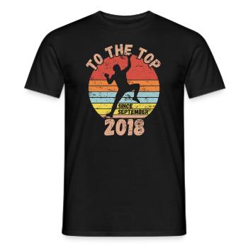 Birthday Climbing Bouldering since September 2018 - Men's T-Shirt - black - Front - AI Model Male 178 light (178cm)