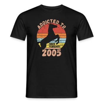 Geburtstag Pferde Reiten Februar 2005 - Männer T-Shirt - Schwarz - Vorne - AI Model Male 178 light (178cm)