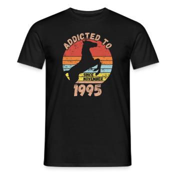 Anniversaire Équitation Novembre 1995 - T-shirt homme - noir - Devant - AI Model Male 178 light (178cm)