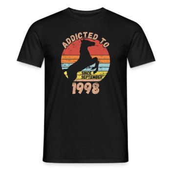 Anniversaire Équitation Septembre 1998 - T-shirt homme - noir - Devant - AI Model Male 178 light (178cm)