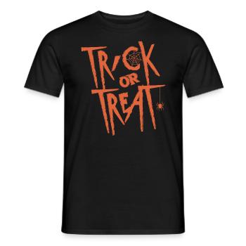 Halloween Trick or Treat Orange - Men's T-Shirt - black - Front - AI Model Male 178 light (178cm)
