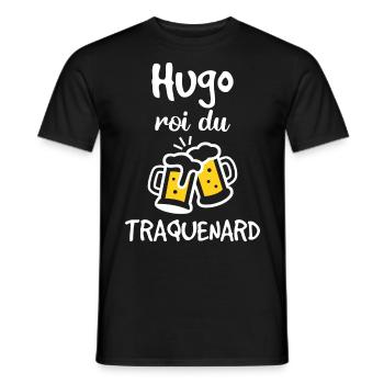 Hugo Roi Du Traquenard - Humour De Hugo - T-shirt homme - noir - Devant - AI Model Male 178 light (178cm)