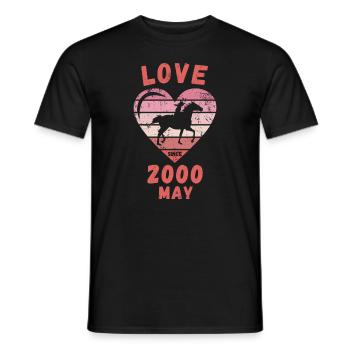 Love Horses Riding Birthday May 2000 - Men's T-Shirt - black - Front - AI Model Male 178 light (178cm)