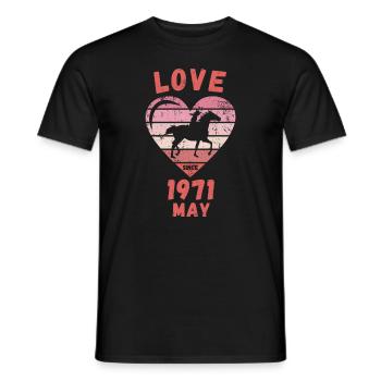 Love Horses Riding Birthday May 1971 - Men's T-Shirt - black - Front - AI Model Male 178 light (178cm)