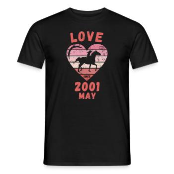 Love Horse Riding Birthday May 2001 - Men's T-Shirt - black - Front - AI Model Male 178 light (178cm)